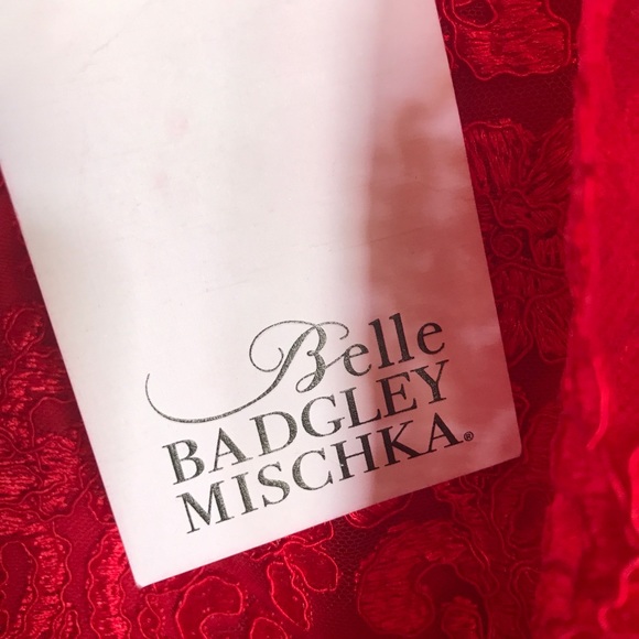 Badgley Mischka Belle Dress Red Strapless NWT - Picture 4 of 8